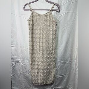 Casa Cabana Cream Crochet Midi Dress. Size M